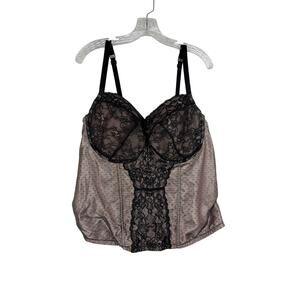 Torrid Lace Corset Top Size 4X Black Cream Underwire Basque Bra Boned